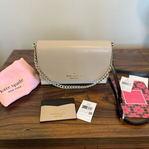 Kate Spade Warm Beige Multi Crossbody Bag and Cardholder